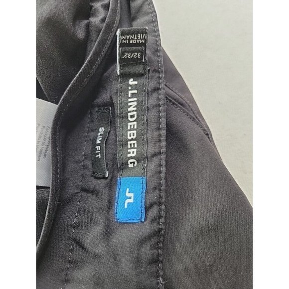 J. Lindeberg Slim Fit Men's 32/32 Black Chino Pant Lightweight Performance Golf - Picture 7 of 11